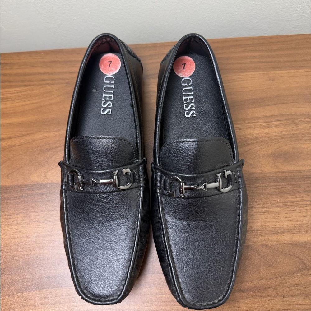 GUESS Men's Leather Slip-On Loafers - Black size 7 NWOT
